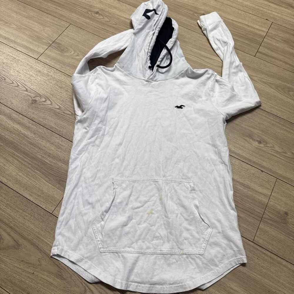 Hollister-co Men's White Hoodie